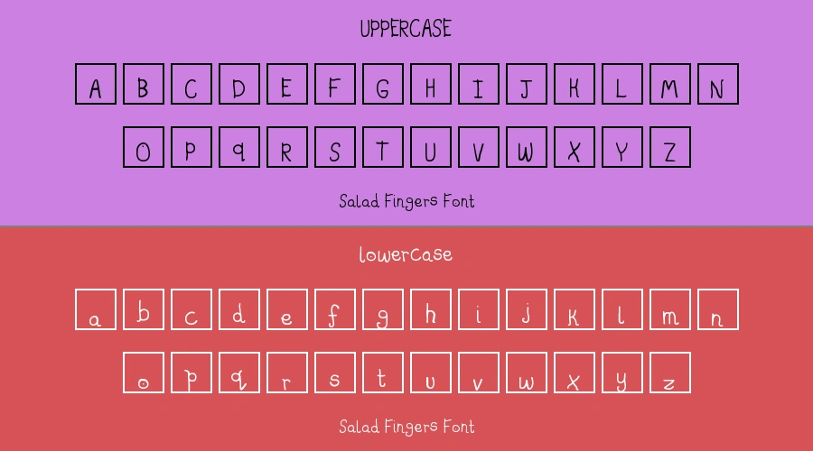 Salad Fingers Font Preview