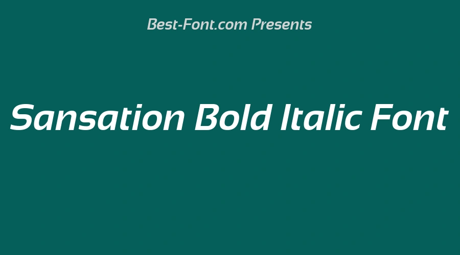 Sansation Bold Italic Font
