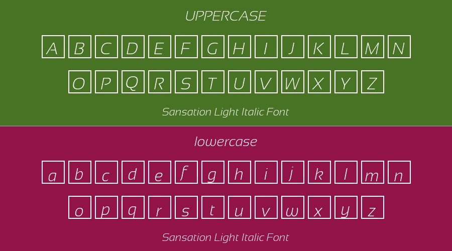 Sansation Light Italic Font Preview