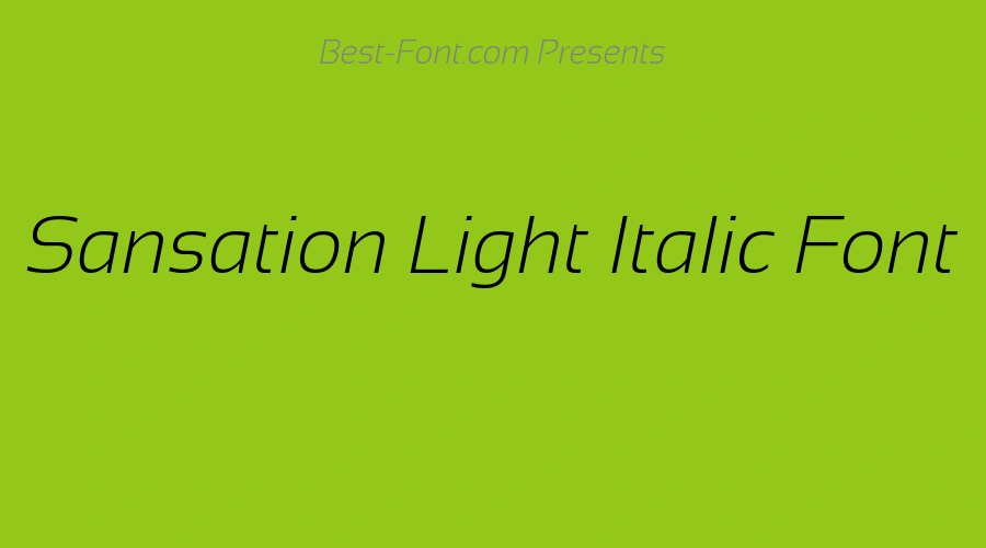 Sansation Light Italic Font