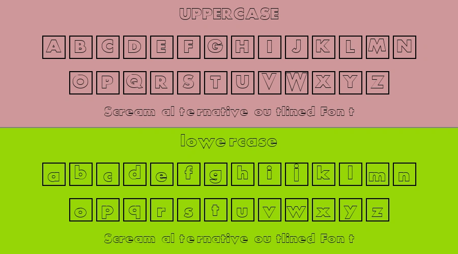 Scream alternative outlined Font Preview