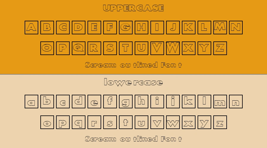 Scream outlined Font Preview