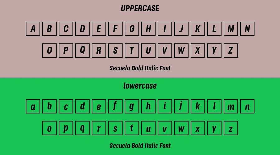 Secuela Bold Italic Font Preview