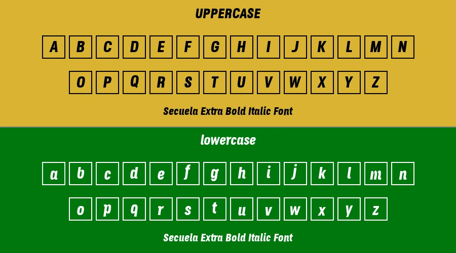 Secuela Extra Bold Italic Font Preview