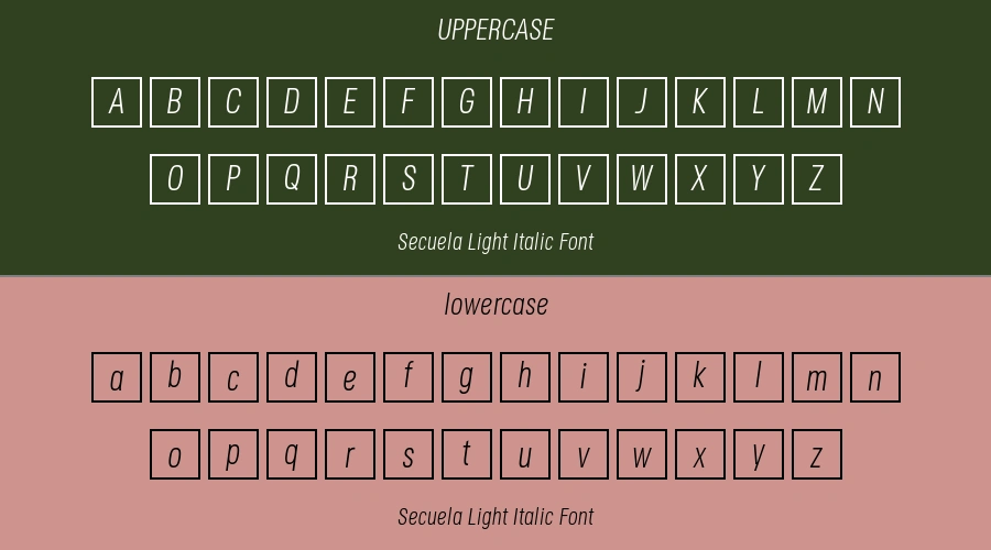 Secuela Light Italic Font Preview