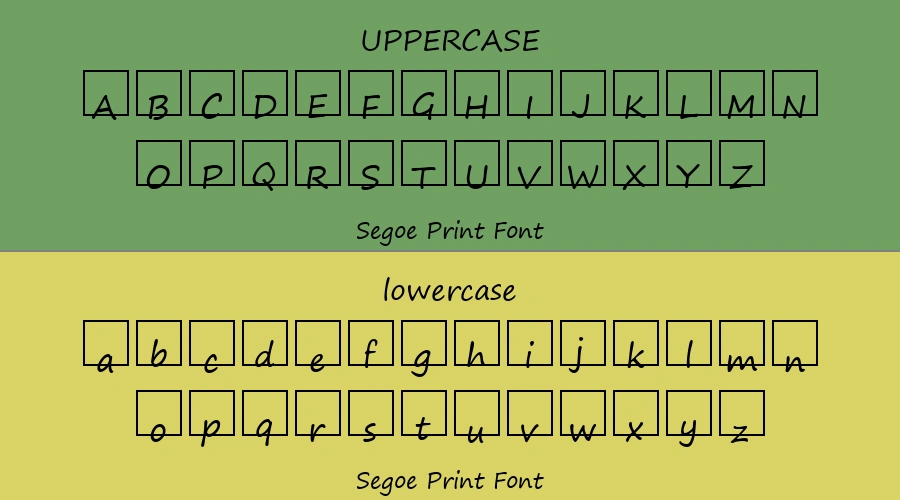 Segoe Print Font Preview