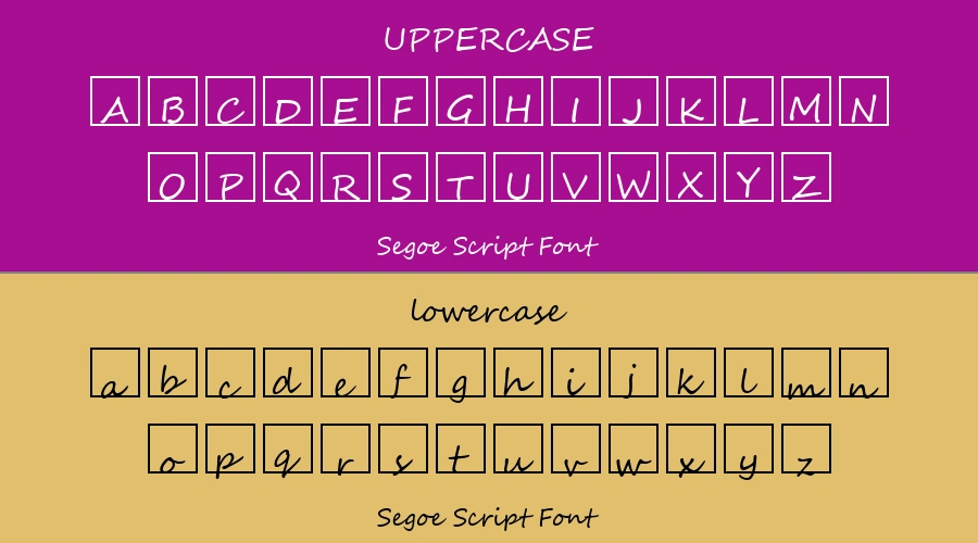 Segoe Script Font Preview