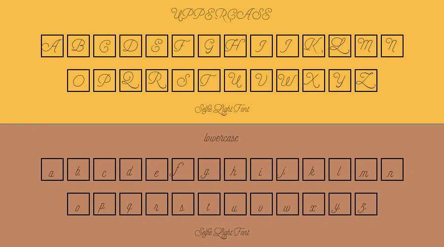 Selfie Light Font Preview