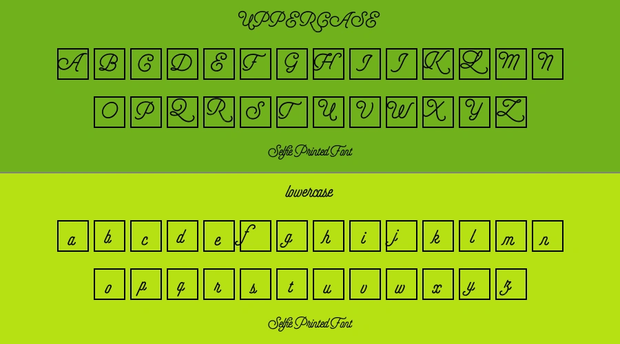 Selfie Printed Font Preview