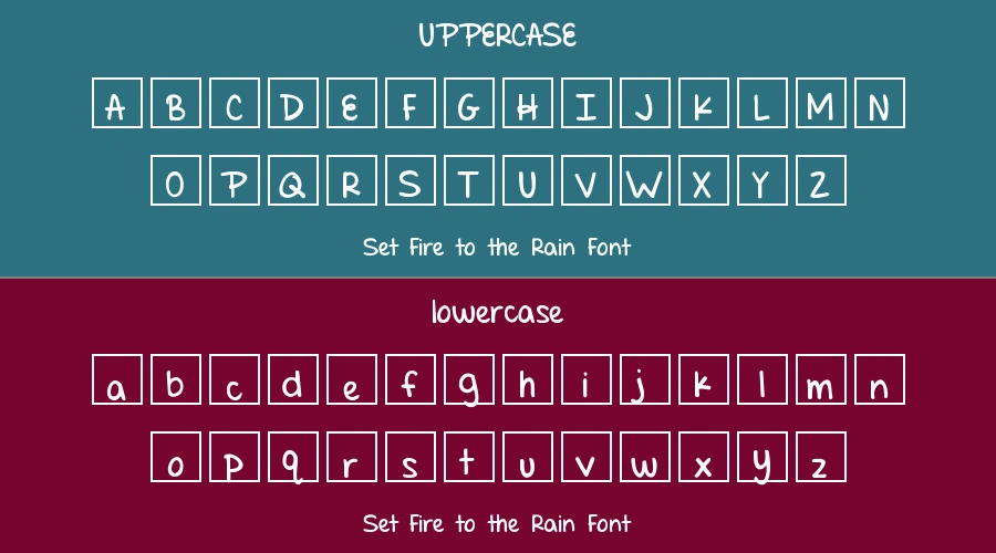 Set Fire to the Rain Font Preview