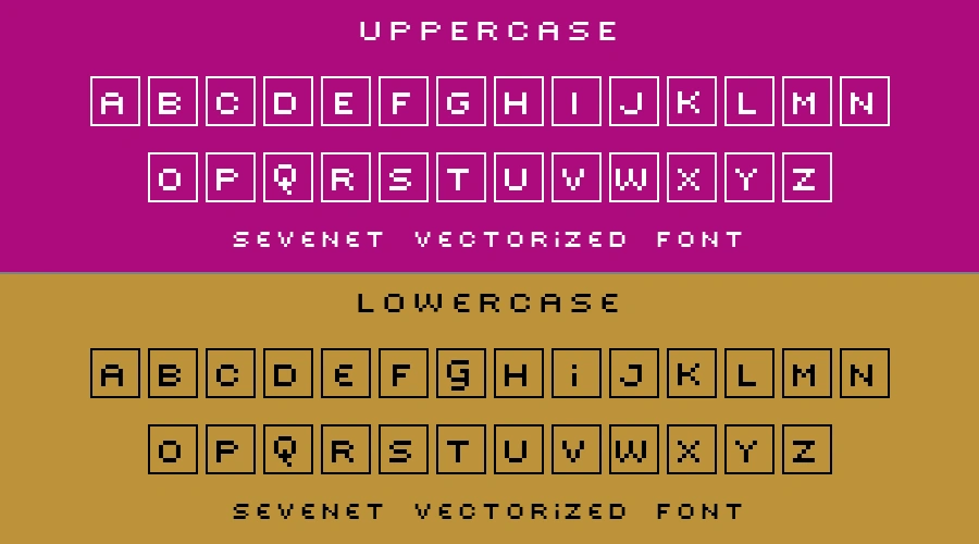 Sevenet Vectorized Font Preview
