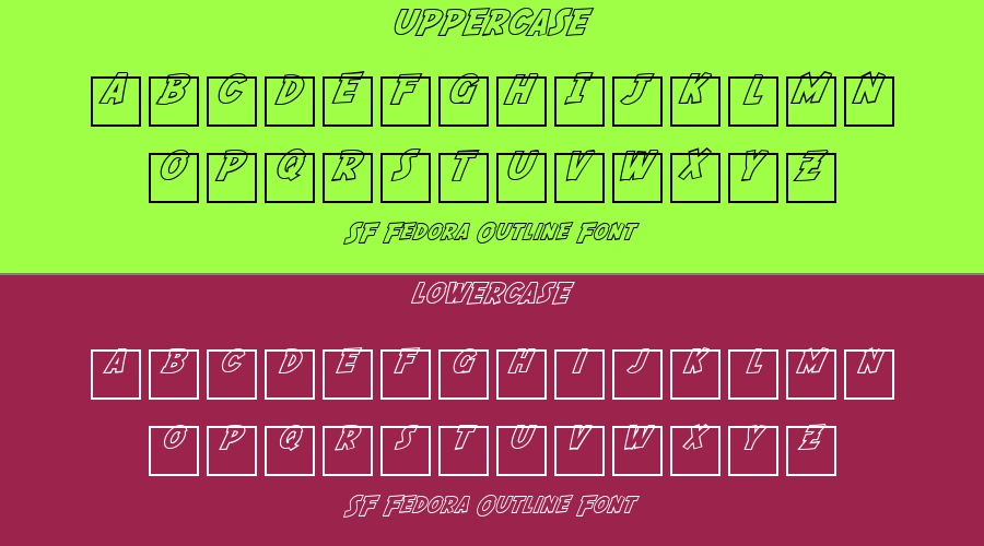 SF Fedora Outline Font Preview