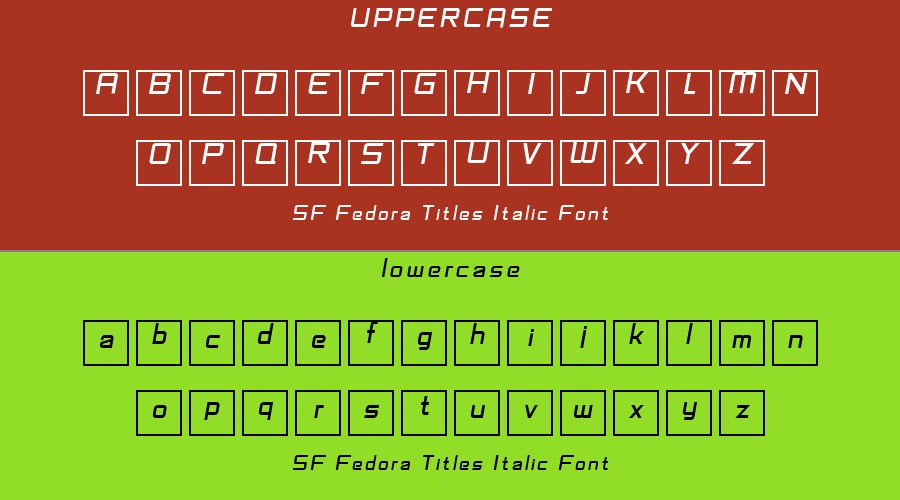 SF Fedora Titles Italic Font Preview