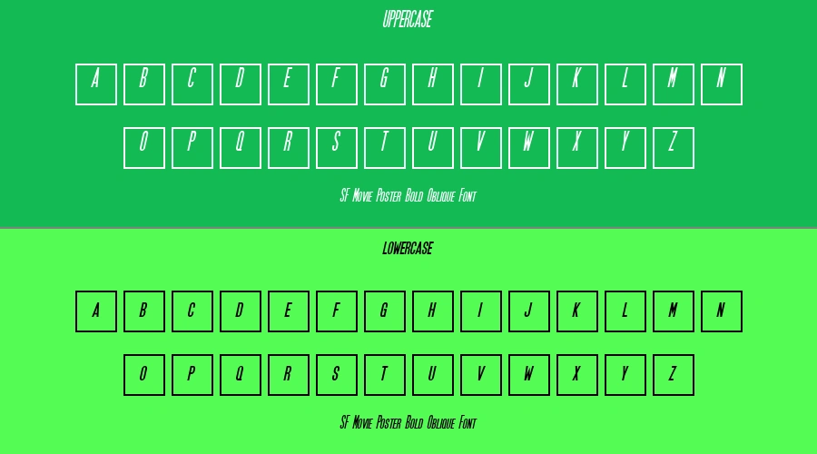 SF Movie Poster Bold Oblique Font Preview