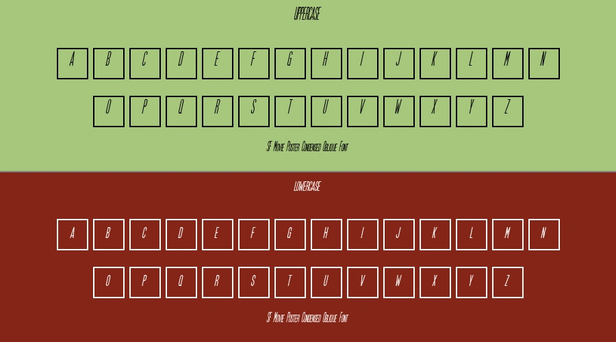 SF Movie Poster Condensed Oblique Font Preview