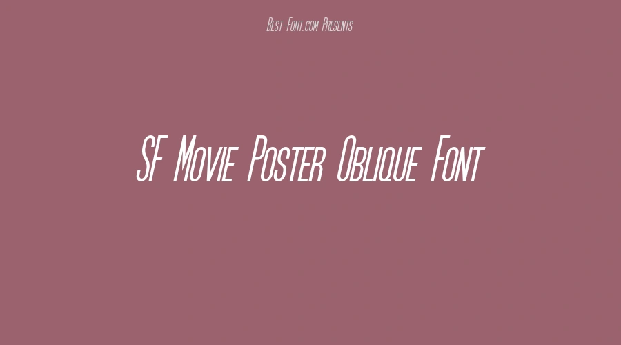 SF Movie Poster Oblique Font