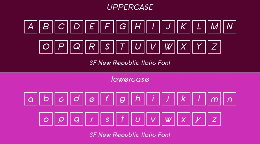 SF New Republic Italic Font Preview