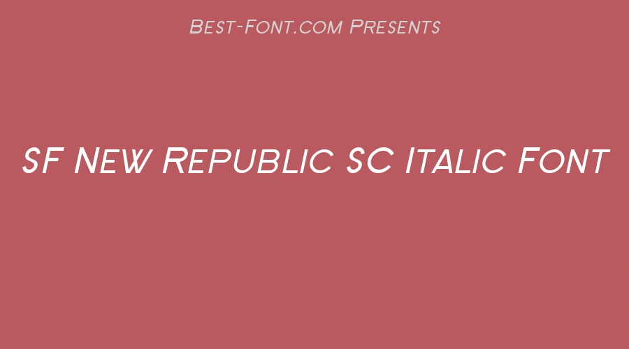 SF New Republic SC Italic Font