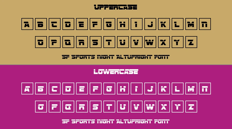 SF Sports Night AltUpright Font Preview