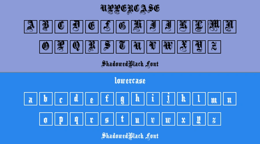ShadowedBlack Font Preview