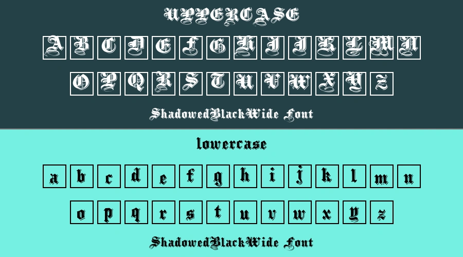 ShadowedBlackWide Font Preview