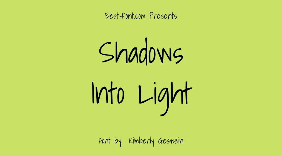 Shadows into Light Font