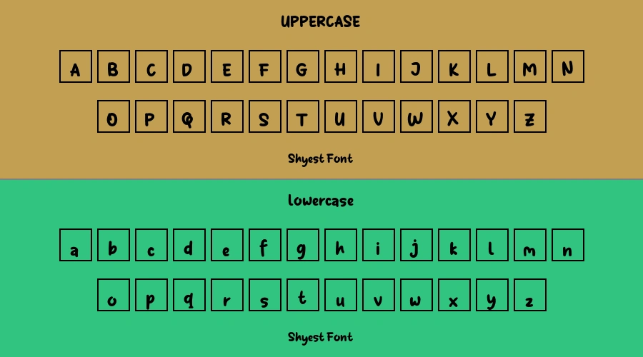 Shyest Font Preview