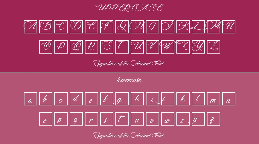 Signature of the Ancient Font Preview