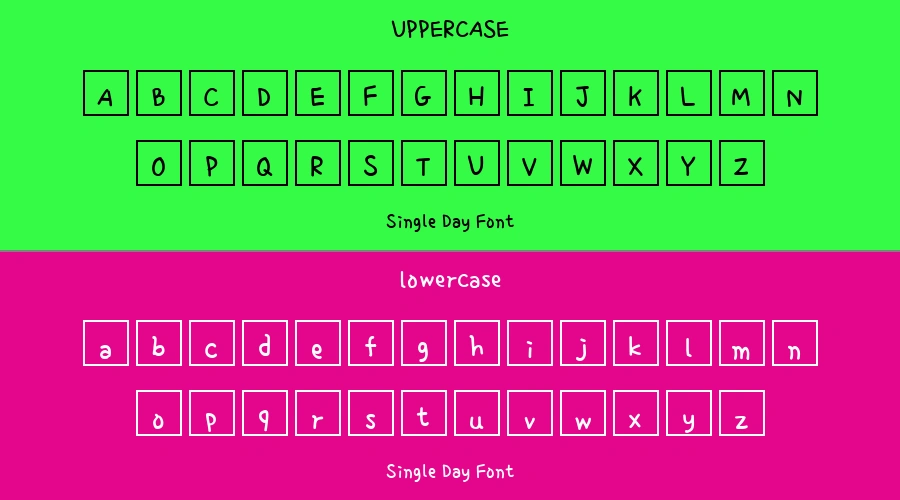 Single Day Font Preview
