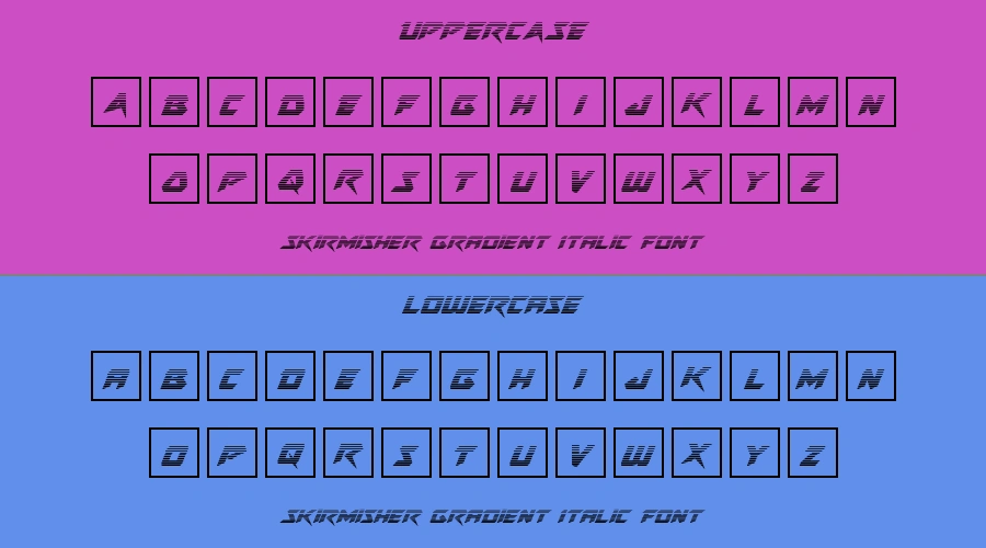Skirmisher Gradient Italic Font Preview