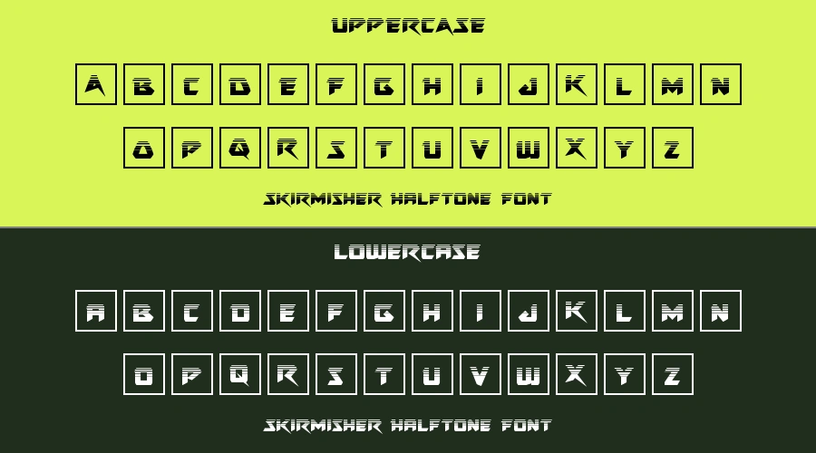 Skirmisher Halftone Font Preview