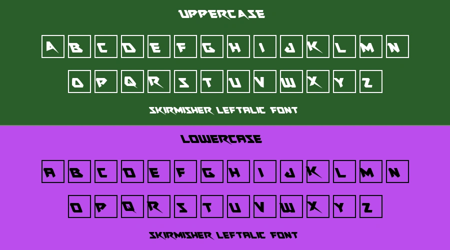 Skirmisher Leftalic Font Preview