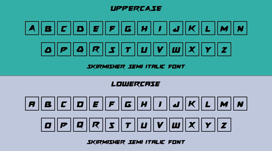 Skirmisher Semi Italic Font Preview