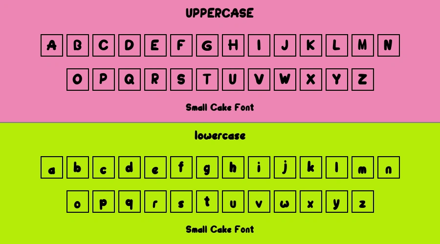 Small Cake Font Preview