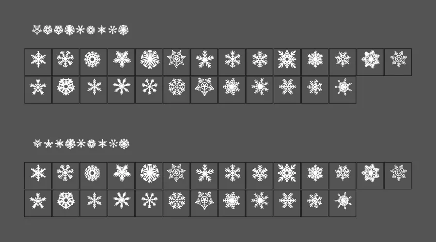 Snowflake Assortment Font Preview