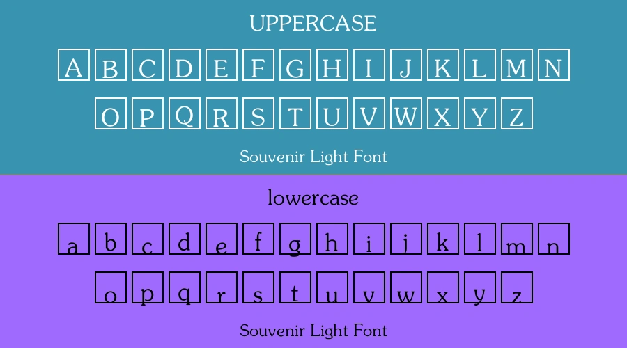 Souvenir Light Font Preview