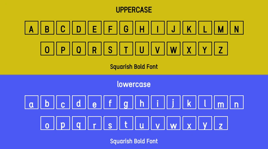 Squarish Bold Font Preview