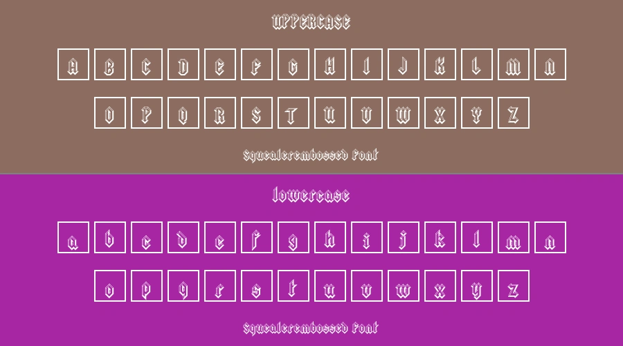 Squealerembossed Font Preview