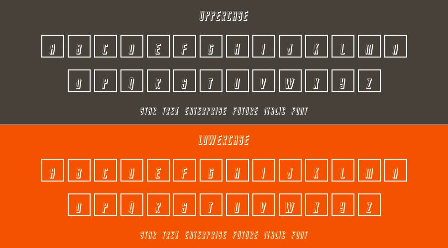 Star Trek Enterprise Future Italic Font Preview