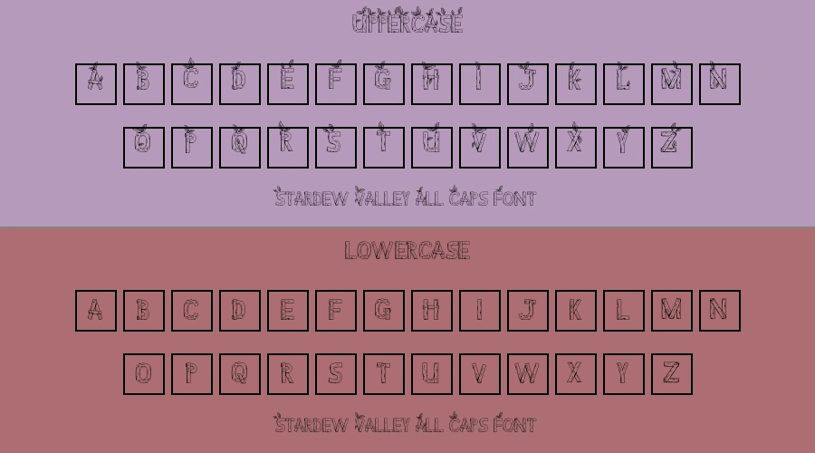 Stardew Valley All Caps Font Preview