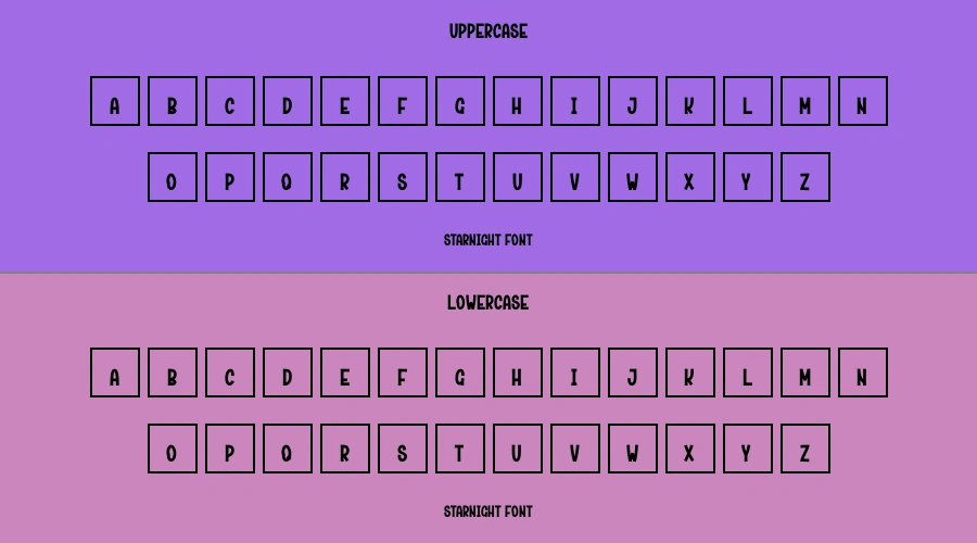Starnight Font Preview