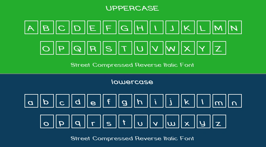 Street Compressed Reverse Italic Font Preview