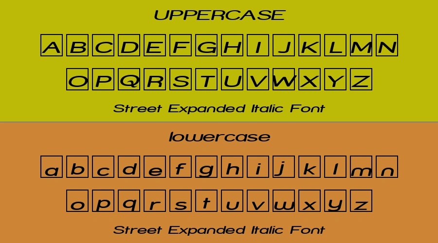 Street Expanded Italic Font Preview