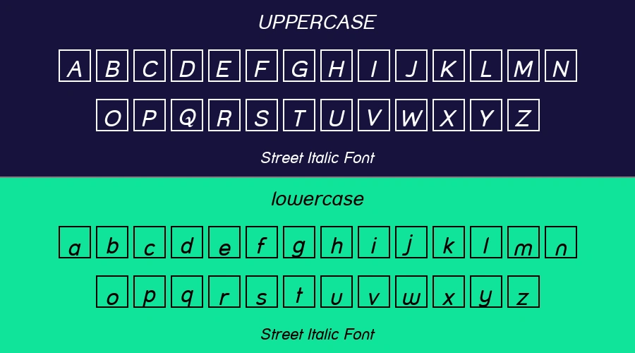 Street Italic Font Preview