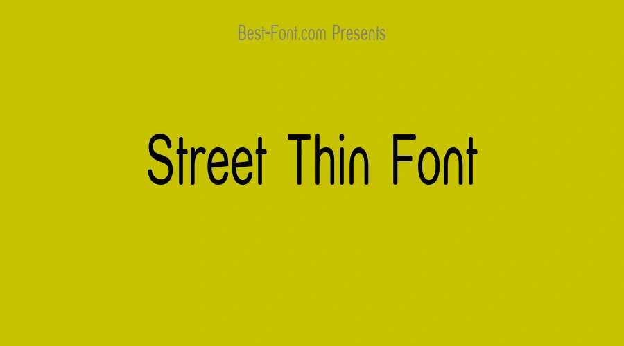 Street Thin Font