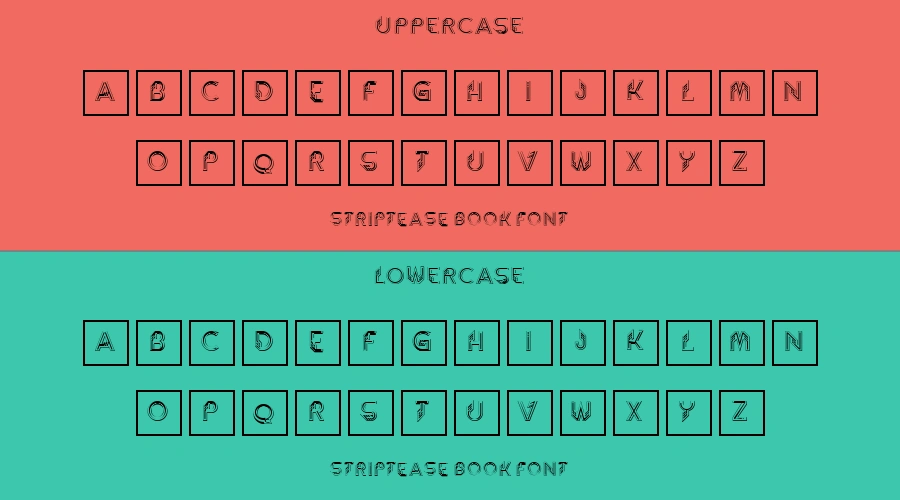 Striptease Book Font Preview