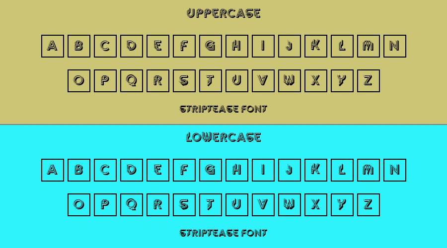Striptease Font Preview