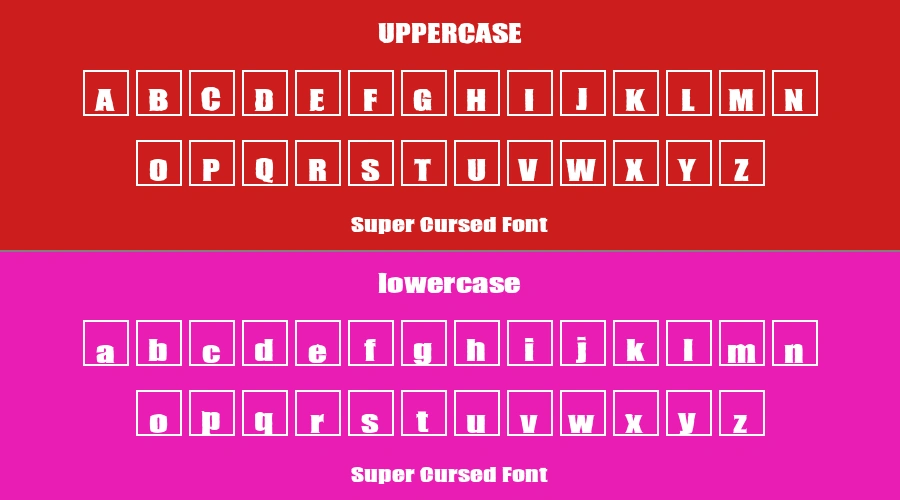 Super Cursed Font Preview