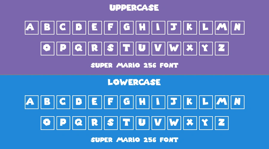 Super Mario 256 Font Preview