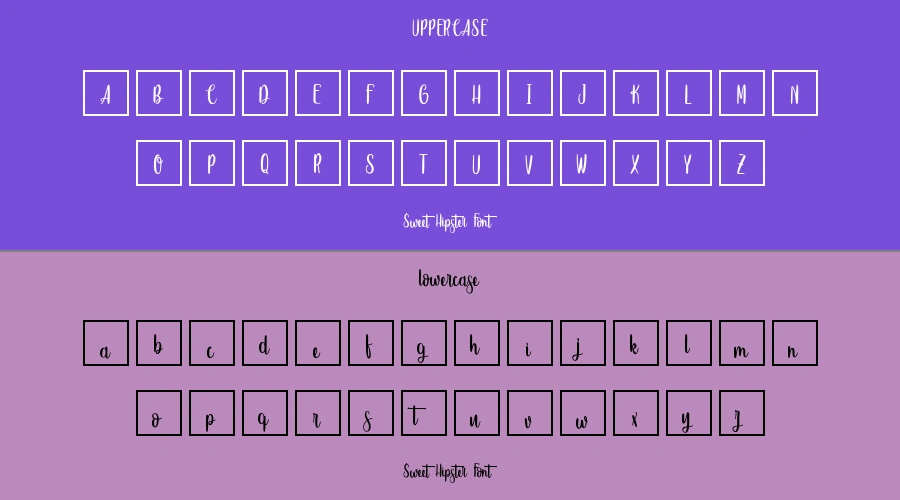 Sweet Hipster Font Preview